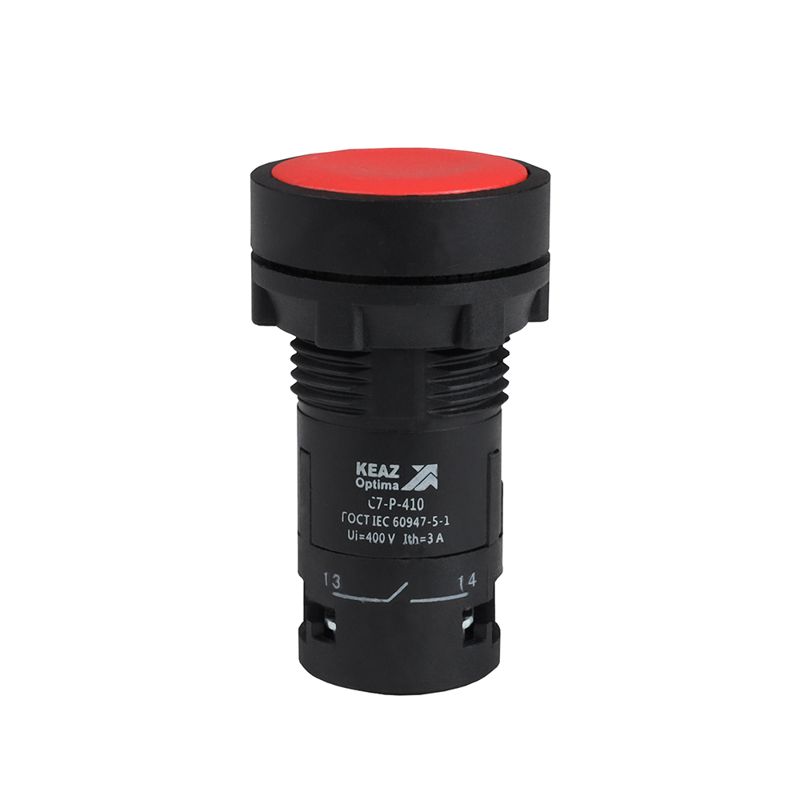362033_1.jpeg Кнопка OptiSignal Compact D22 С7-P-410 красн. 1НО XB7NA41 КЭАЗ 362033 — изображение 1