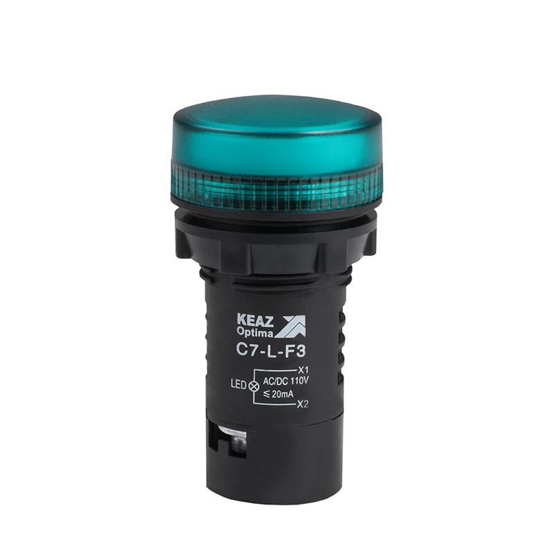 362154_1.jpeg Лампа светодиодная OptiSignal Compact D22 С7-L-F3 зел. 110В AC/DC XB7EV03GP КЭАЗ 362154 — изображение 1