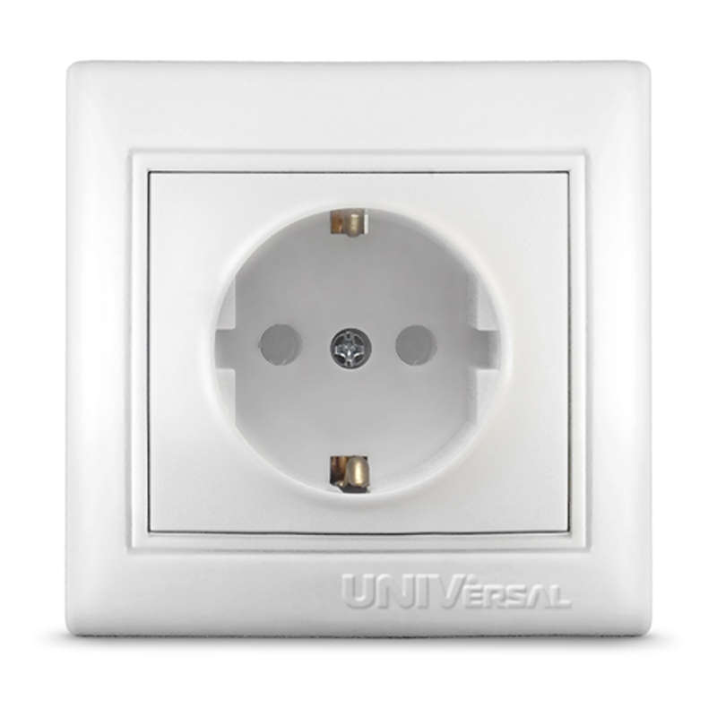 385133.jpg Розетка 1-м СП Севиль 16А IP32 с заземл. защ. шторки бел. UNIVersal С0049 — изображение 1