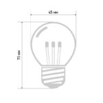 Лампа светодиодная 1Вт шар d45 6LED прозрачная тепл. бел. E27 эффект лампы накаливания Neon-Night 405-126 — изображение 3