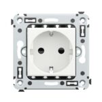 Розетка 1-м СП 2мод. Avanti "Белое облако" 16А IP20 2P+E защ. шторки бел. DKC 4400003