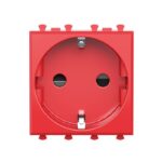 Розетка 1-м 2мод. Avanti "Красный квадрат" 16А IP20 2P+E защ. шторки красн. DKC 4401002
