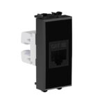 Розетка компьютерная 1мод. Avanti "Черный квадрат" RJ45 кат.5E без шторок модульная механизм DKC 4402661 — изображение 4
