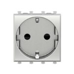 Розетка 1-м 2мод. Avanti "Закаленная сталь" 16А 2P+E защ. шторки сер. DKC 4404002