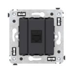 Розетка компьютерная 1-м СП Avanti "Черный матовый" RJ45 кат.5E без шторок механизм DKC 4412663