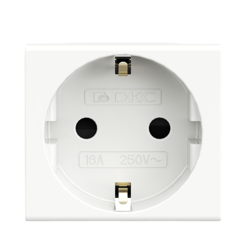 45005_1.jpeg Розетка 1-м 2мод. Viva 16А IP20 2P+E с заземл. защ. шторки бел. DKC 45005 — изображение 1