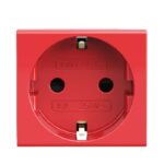 Розетка 1-м 2мод. Viva 16А IP20 2P+E с заземл. защ. шторки красн. DKC 45015