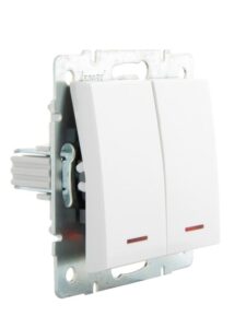 Выключатель 2-кл. СП Rain IP20 с подсветкой механизм бел. LEZARD 703-0288-112 — изображение 4