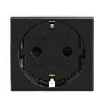 Розетка 1-м 2мод. Viva 16А IP20 2P+E с заземл. защ. шторки черн. DKC 45205