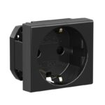 Розетка 1-м 2мод. Viva 16А IP20 2P+E с заземл. защ. шторки черн. DKC 45205 — изображение 4