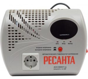 Стабилизатор напряжения АСН-500 Н/1-Ц 1ф 0.5кВт настен. с розеткой IP20 релейный Ресанта 63/6/9 — изображение 3