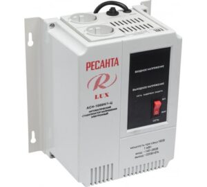 Стабилизатор напряжения АСН-1000 Н/1-Ц Lux 1ф 1кВт IP20 настен. релейный с двумя розетками Ресанта 63/6/14 — изображение 4