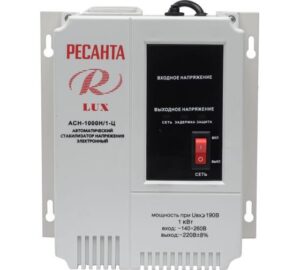 Стабилизатор напряжения АСН-1000 Н/1-Ц Lux 1ф 1кВт IP20 настен. релейный с двумя розетками Ресанта 63/6/14 — изображение 5