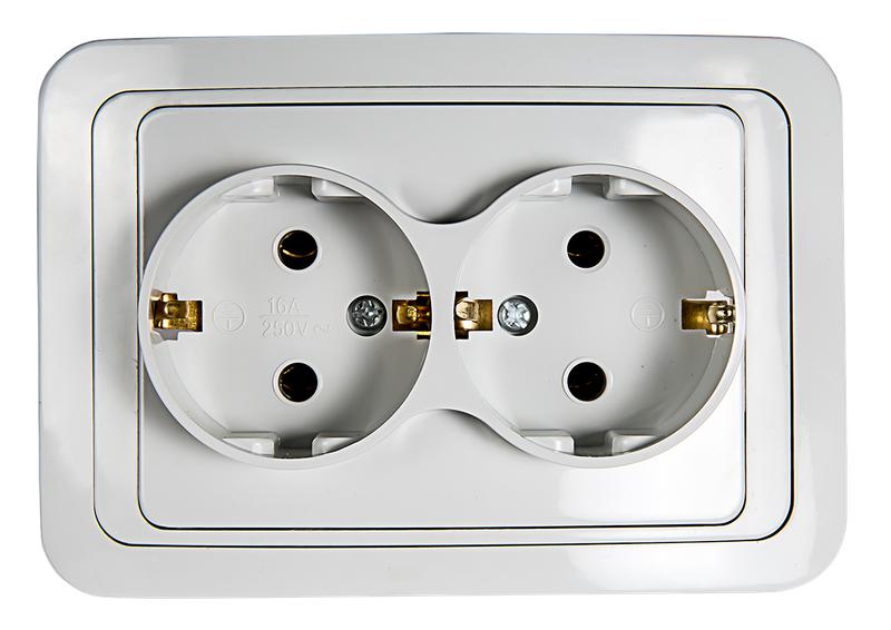 464640.jpg Розетка 2-м CLASSICO с заземл. 2128 бел. ASD / IN HOME 4680005959921 — изображение 1
