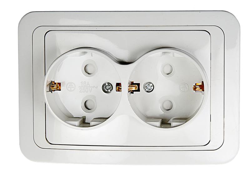 464641.jpg Розетка 2-м CLASSICO защ. шторки с заземл. 2128x бел. ASD / IN HOME 4690612000985 — изображение 1