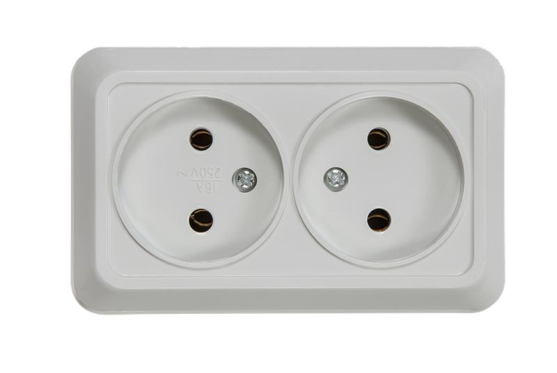 464651.jpg Розетка 2-м ОП Bolleto 7102 16А IP20 бел. ASD / IN HOME 4680005959822 — изображение 1