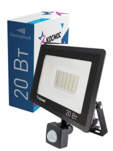 Прожектор светодиодный 20Вт IP65 6500К 1600лм с датчиком движения КОСМОС K_PR5_LED_20S