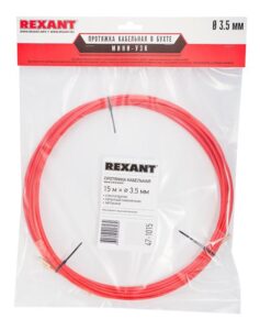 Протяжка кабельная (мини УЗК в бухте) 15м стеклопруток d3.5мм красн. REXANT 47-1015 — изображение 2