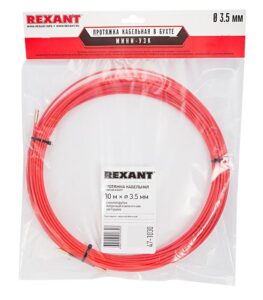 Протяжка кабельная (мини УЗК в бухте) 30м стеклопруток d3.5мм красн. REXANT 47-1030 — изображение 2