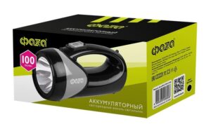 Фонарь аккумуляторный универсальный AccuF8-L1W/L12-bk 1Вт 100лм + боков. панель 12х0.5Вт 110лм аккум. 0.9А.ч ЗУ: 220В/12В IP20 черн. ФАZА 5008908 — изображение 2
