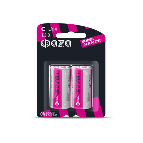 502334.jpg Элемент питания алкалиновый C/LR14 1.5В Super Alkaline BL-2 (уп.2шт) ФАZА 2858504 — изображение 1