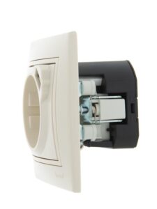 Розетка 1-м СП Mira 16А с заземл. + USB разъем крем. LEZARD 701-0303-181 — изображение 3