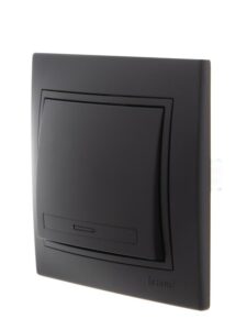 Выключатель 1-кл. 1п СП Mira 10А IP20 со вставкой черн. бархат LEZARD 701-4242-100 — изображение 4