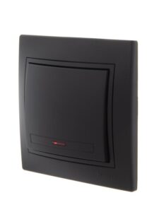 Выключатель 1-кл. 1п СП Mira 10А IP20 с подсветкой со вставкой черн. бархат LEZARD 701-4242-111 — изображение 4