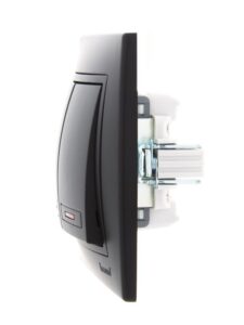 Выключатель 2-кл. 1п СП Mira 10А IP20 с подсветкой со вставкой черн. бархат LEZARD 701-4242-112 — изображение 2