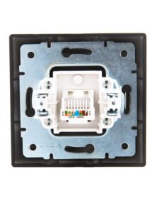 Розетка компьютерная 1-м СП Mira RJ45 черн. бархат LEZARD 701-4242-139 — изображение 3