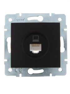 Розетка компьютерная 1-м СП Karina RJ45 механизм черн. бархат LEZARD 707-4288-139