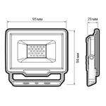 Прожектор светодиодный PFL-C3 10Вт 6500К IP65 ДО закален. прозр. стекло JazzWay 5023529A — изображение 2