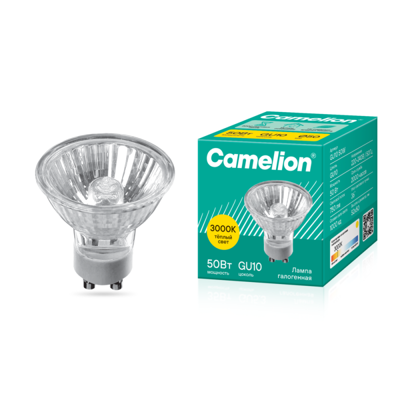 5560_1.png Лампа галогенная JCDRC 50Вт GU10 230В Camelion 5560 — изображение 1