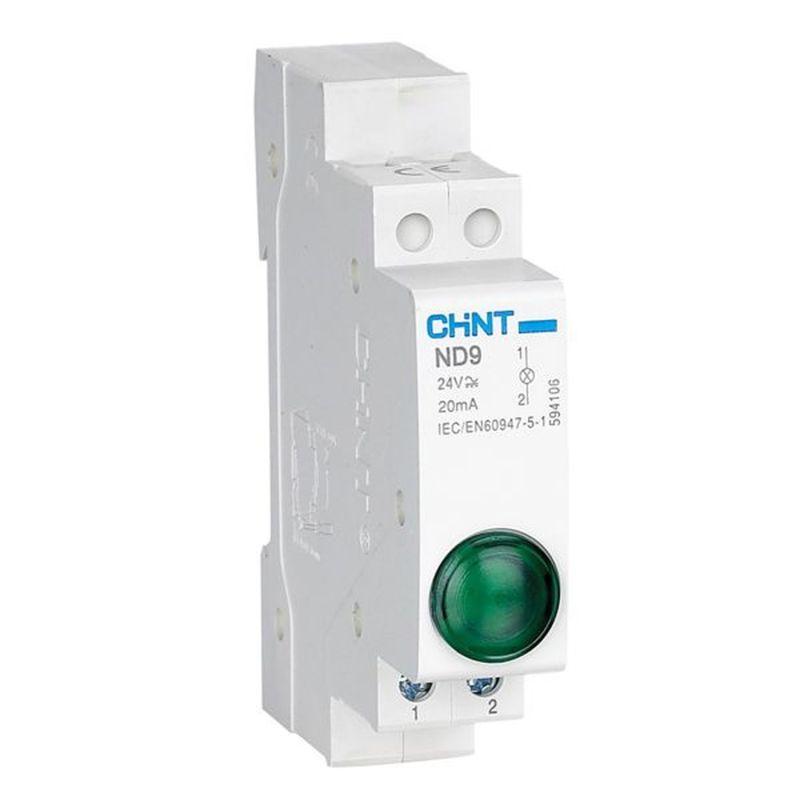 594108_1.jpeg Индикатор ND9-1/g AC/DC 230В (LED) (R) зел. CHINT 594108 — изображение 1
