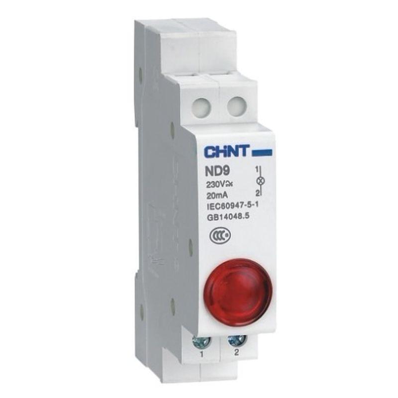 594113_1.jpeg Индикатор ND9-1/r AC/DC 230В (LED) (R) красн. CHINT 594113 — изображение 1