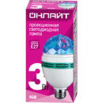 Лампа светодиодная 61 120 OLL-DISCO-3-230-RGB-E27 3Вт ОНЛАЙТ 61120 — изображение 2