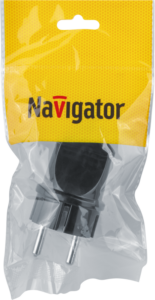 Вилка прямая 61 360 NCA-PL02-16A-E-BL с заземл. черн. Navigator 61360 — изображение 3