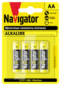 Элемент питания алкалиновый AA/LR6 61 463 NBT-NPE-LR6-BP4 (блист.4шт) Navigator 61463 — изображение 2