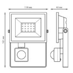 Прожектор светодиодный Elementary 20Вт 6500К IP65 1900лм 175-265В ДО с датчиком движения черн. GAUSS 628511320 — изображение 4