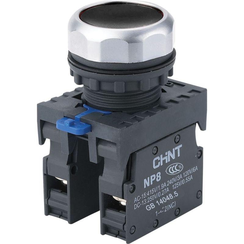 667112_1.jpeg Кнопка управления NP8-11BN/2 без подсветки черн. 1НО+1НЗ IP65 (R) CHINT 667112 — изображение 1