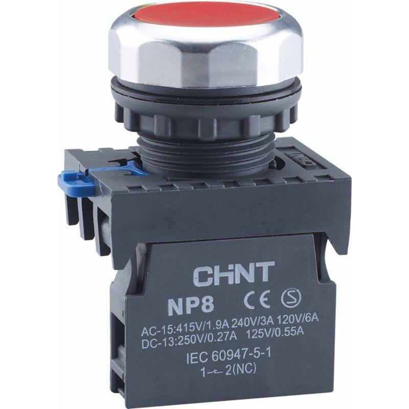 667114_1.jpeg Кнопка управления NP8-11BN/4 без подсветки красн. 1НО+1НЗ IP65 (R) CHINT 667114 — изображение 1