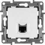 Розетка компьютерная 1-м СП Etika RJ45 кат.5E UTP механизм бел. IEK 672241 — изображение 5