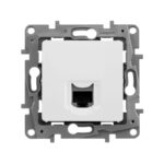Розетка компьютерная 1-м СП Etika RJ45 кат.5E UTP механизм бел. IEK 672241 — изображение 4