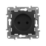 Розетка 1-м СП Etika 16А IP31 250В 2P без заземл. защ. шторки немецк. стандарт винтов. клеммы механизм антрацит IEK 672634 — изображение 4