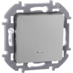 Выключатель 1-кл. Inspiria 10А IP20 250В 10AX с подсветкой/индикацией механизм алюм. IEK 673612