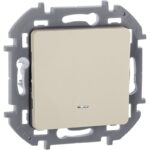 Переключатель 1-кл. Inspiria 10А IP20 250В 10AX с подсветкой/индикацией механизм сл. кость IEK 673661