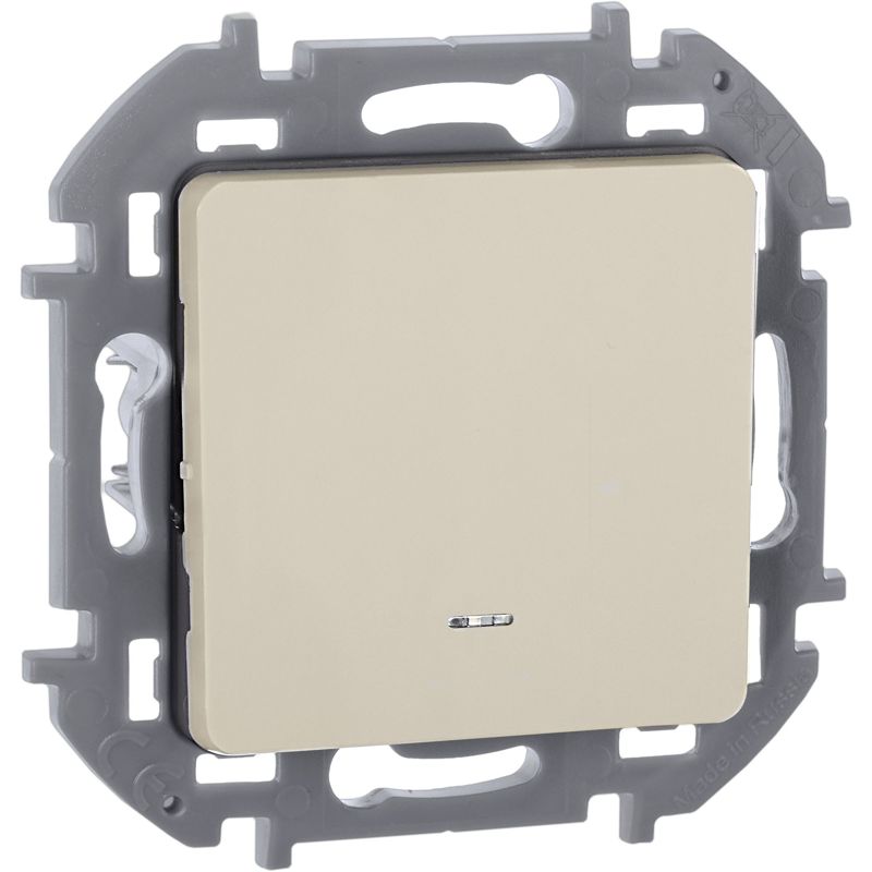 673661_1.jpeg Переключатель 1-кл. Inspiria 10А IP20 250В 10AX с подсветкой/индикацией механизм сл. кость IEK 673661 — изображение 1