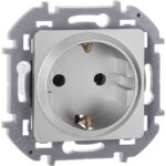 Розетка 1-м СП Inspiria 16А IP20 250В 2P+E немецк. стандарт механизм алюм. IEK 673722