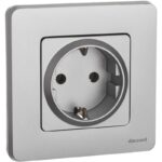 Розетка 1-м СП Inspiria 16А IP20 250В 2P+E немецк. стандарт механизм алюм. IEK 673722 — изображение 2