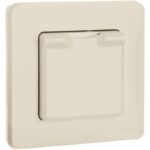 Розетка 1-м СП Inspiria 16А IP44 250В 2P+E защ. шторки с крышкой немецк. стандарт механизм сл. кость IEK 673741 — изображение 2